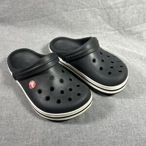 Crocs Crocband Rubber Clogs Kids Navy Red Lightweight Slip-On Comfort - J3